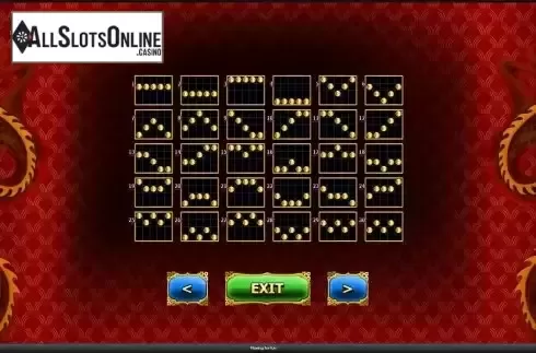 Paylines screen