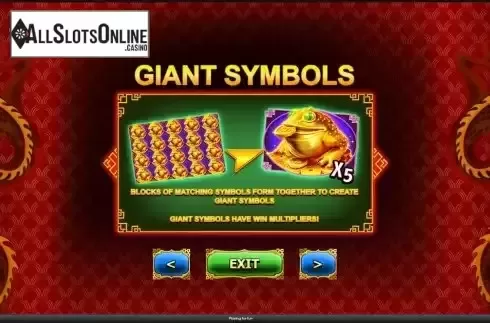 Giant symbols screen