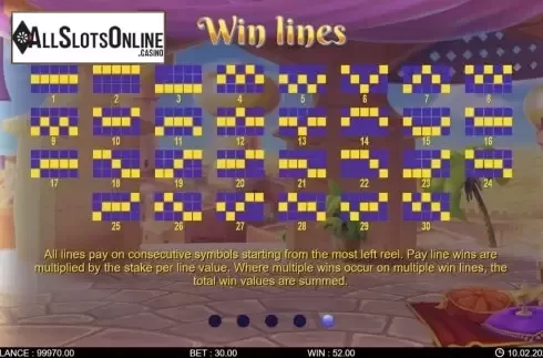 Paytable screen 2. Fortune Genie from 7mojos