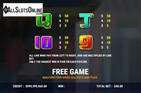 Paytable 4. Fortune Lion Dance from Slot Factory