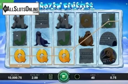 Win Screen. Frozen Fluffies from Caleta Gaming