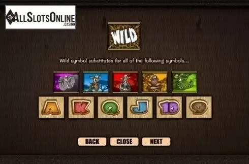 Paytable 5. Go Wild On Safari from Realistic