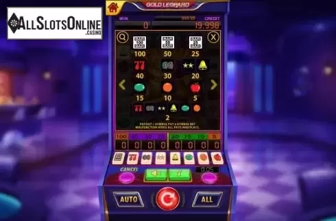 Paytable screen