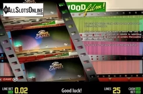 Paytable 3. Hollywood Film HD from World Match
