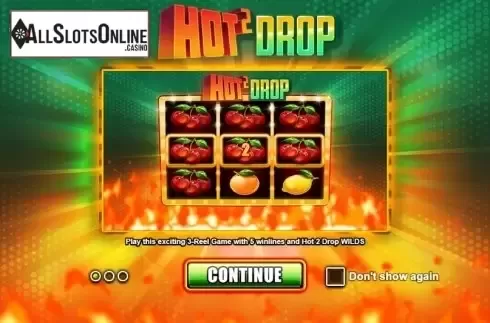 Start screen. Hot 2 Drop from Betsson Group
