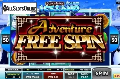 Free spin screen. Iceland SA from Spadegaming