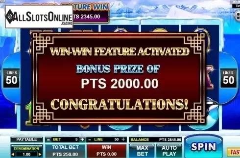 Total win screen. Iceland SA from Spadegaming