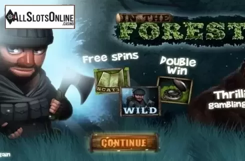 Start Screen. In The Forest from Wazdan