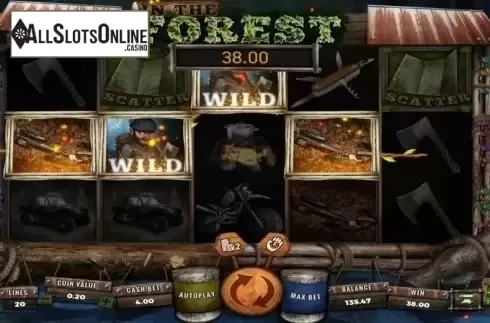 Win Screen. In The Forest from Wazdan