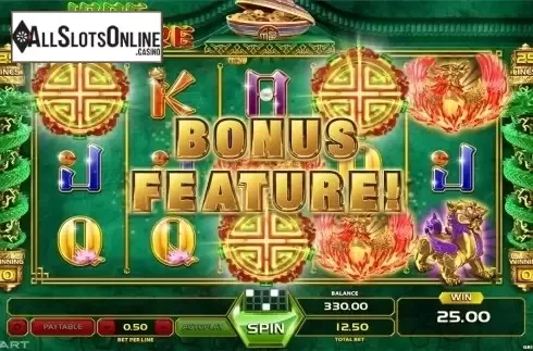 Bonus game intro screen. Jade Treasure from GameArt