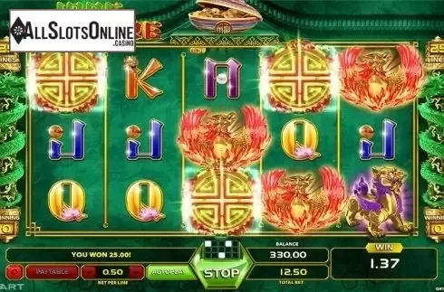 Bonus game win screen. Jade Treasure from GameArt