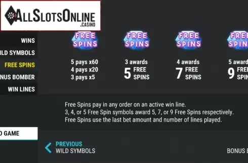 Paytable 3. Jewel Bomber from Slot Factory