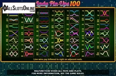 Paylines screen