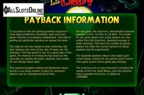 Screen5. Lil' Lady from IGT