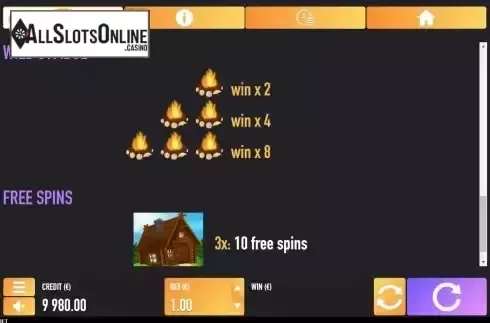 Wild / Free Spins screen