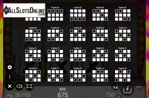 Paylines screen