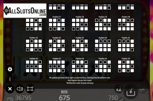 Paylines screen 2