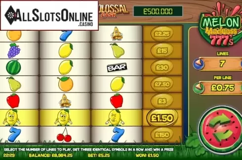 Win screen 3. Melon Madness 777's from gamevy