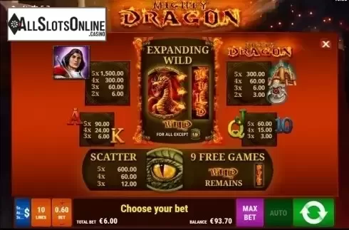 Screen2. Mighty Dragon from Bally Wulff