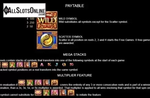 Paytable 3. Monkey's Journey from Platipus