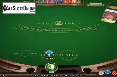 Game Screen. Oasis Poker Professional Series from NetEnt