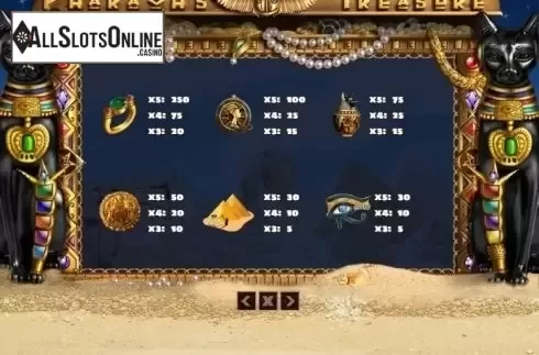 Paytable 2. Pharaohs Treasure (PlayPearls) from PlayPearls