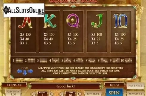 Paytable 4. Photo Safari from Play'n Go