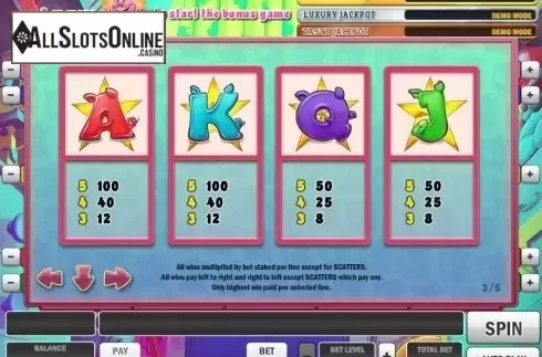 Paytable 3. Piggy Bank (Play'N Go) from Play'n Go