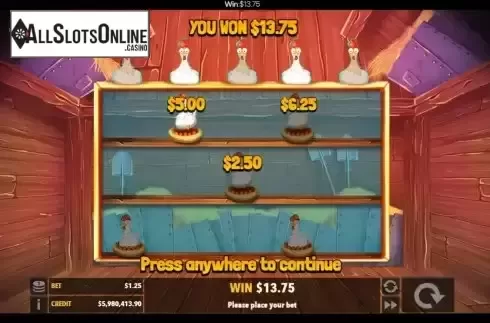 Win Bonus Game screen