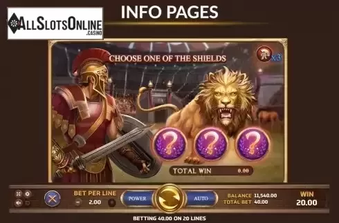 Bonus Game screen