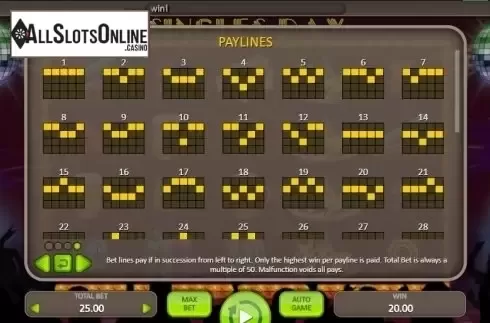 Paytable 4. Singles Day (Booongo) from Booongo