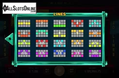 Paylines screen