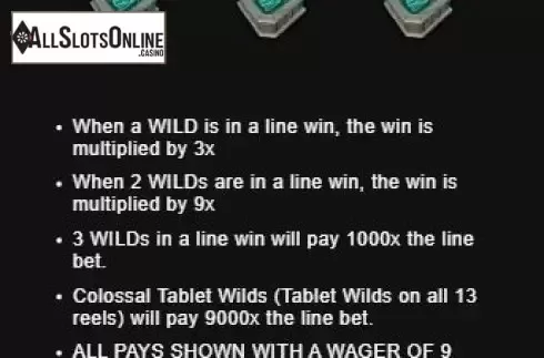 Paytable. Solfire from Radi8