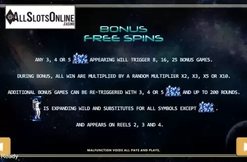 Paytable 2. Space Craft from PlayStar