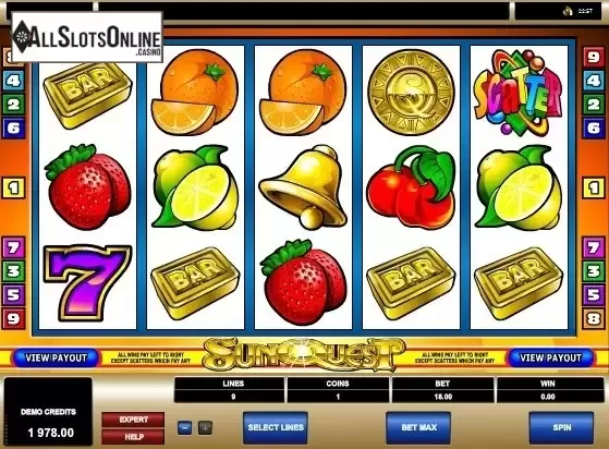 Screen 1. Sun Quest from Microgaming