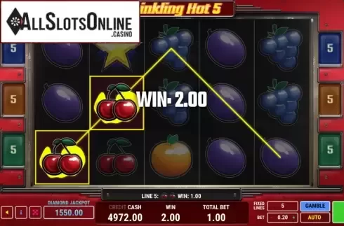 Win Screen. Twinkling Hot 5 from Fazi