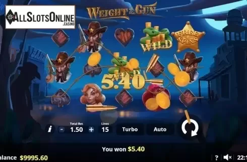 Win screen 1. Weight of the Gun from Lady Luck Games