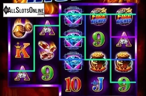 Wild Win screen. Wild Fire Riches from Ainsworth