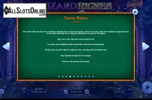 Rules screen 2