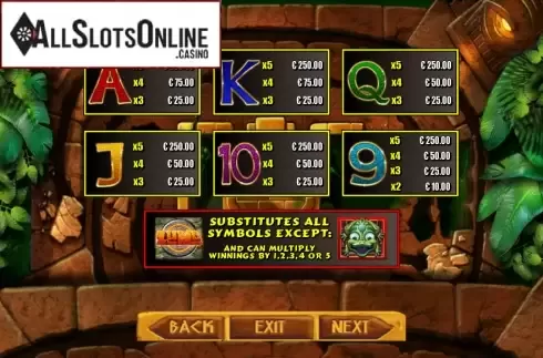 Paytable 2. Zuma (Gamesys) from Gamesys