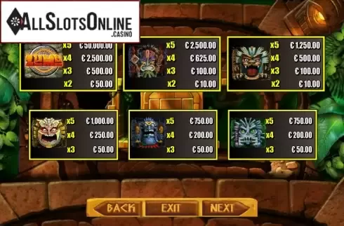 Paytable 1. Zuma (Gamesys) from Gamesys