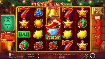Hot Chilli Bells 100 slot screenshot 1