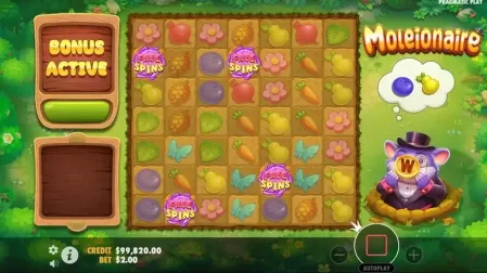 Moleionaire slot screenshot 2