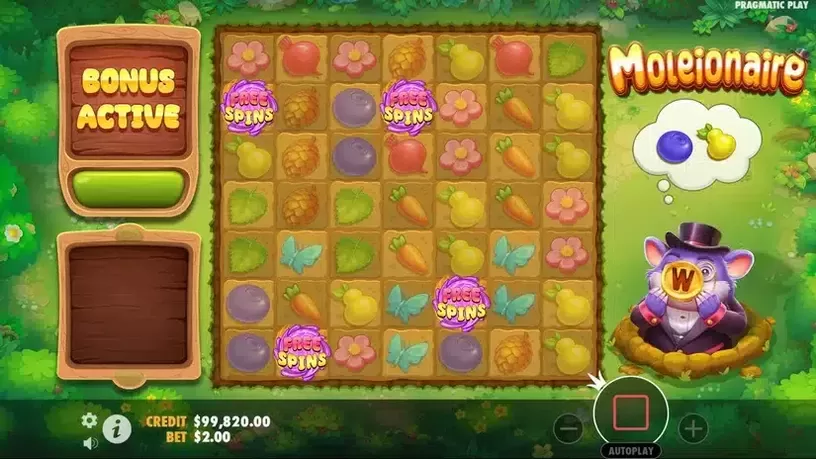Moleionaire slot screenshot 2