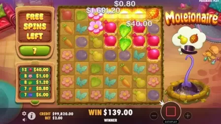 Moleionaire slot screenshot 4