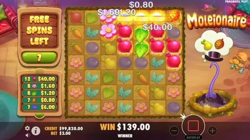 Moleionaire slot screenshot 4