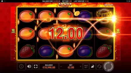 10 Hot Hotfire slot screenshot 2