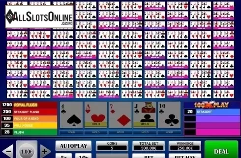 Game Screen. 100x Play Poker from iSoftBet