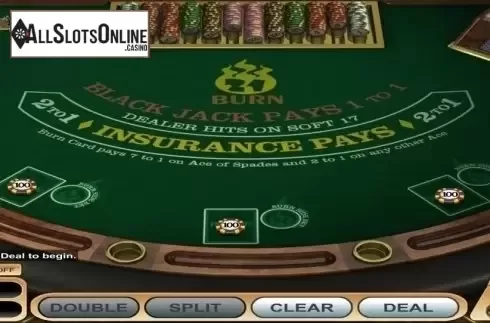Game Screen. 21 Burn Blackjack (Betsoft) from Betsoft