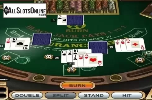 Game Screen. 21 Burn Blackjack (Betsoft) from Betsoft